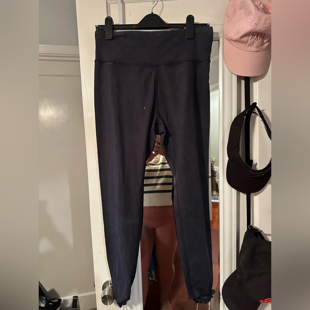 Joy Lab Target Washed Denim Ruffled Cuffs Navy Blue Leggings Pants Women L New